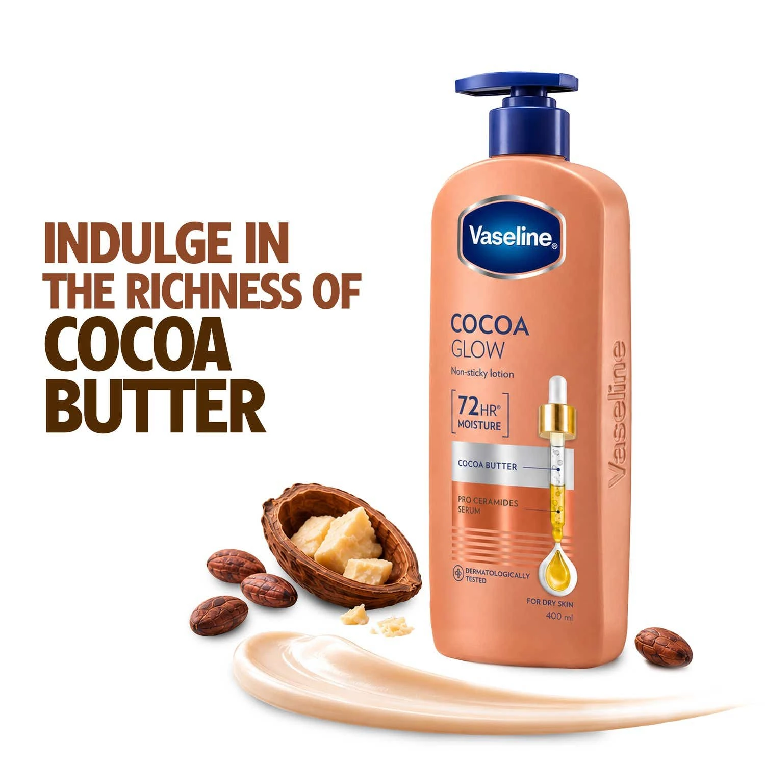 Nq4dJbuQNO-1017075_1 Vaseline Cocoa Glow Serum in Lotion with 100% Pure Cocoa – 400ml - Image 1